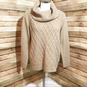 89th & Madison tan cowl neck knit sweater